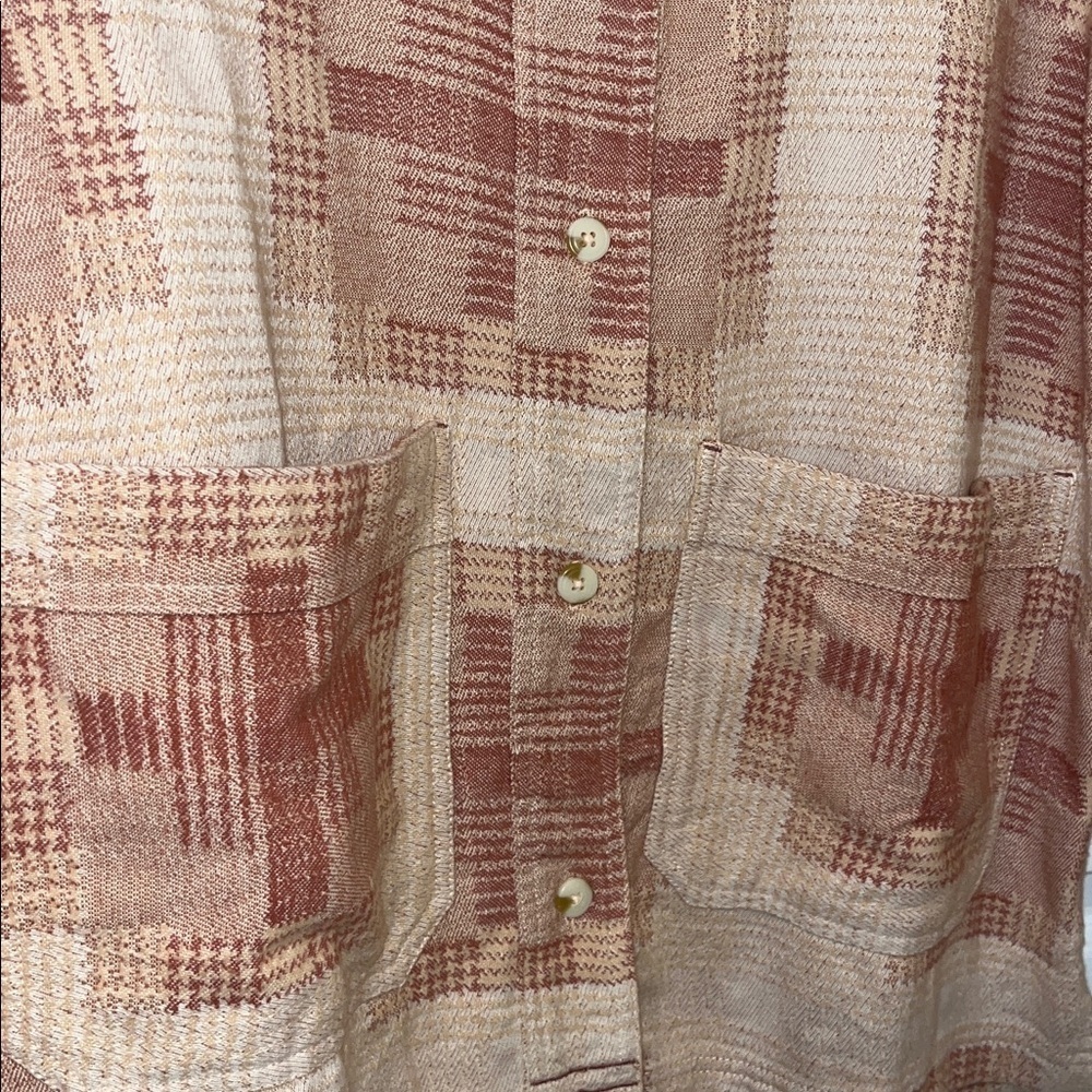 🆕 FREE PEOPLE WE THE FREE KEEP IT COZY SHIRT Oversized Small BERRY COMBO Cotton - Picture 9 of 14